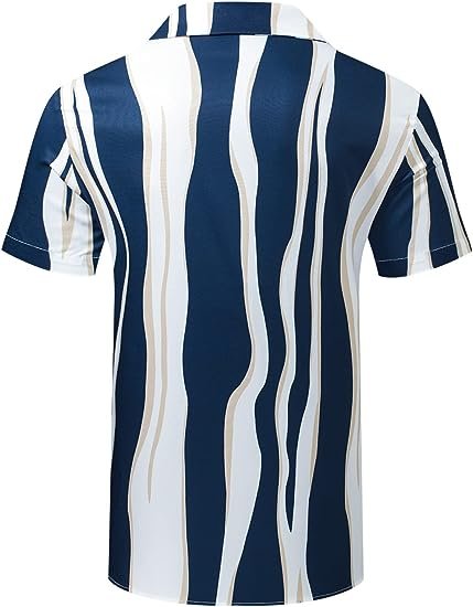 Men's Casual Button Down Hawaiian Shirt Short Sleeves Floral Beach Shirts with Pockets