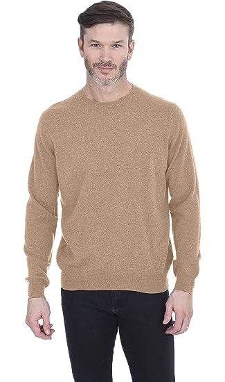 Men's Basic Crewneck Sweater Pure Cashmere Long Sleeve Round Neck Pullover