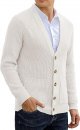 Men's Long-Sleeve Cardigan Sweater Soft Cable Knit Sweater for Men